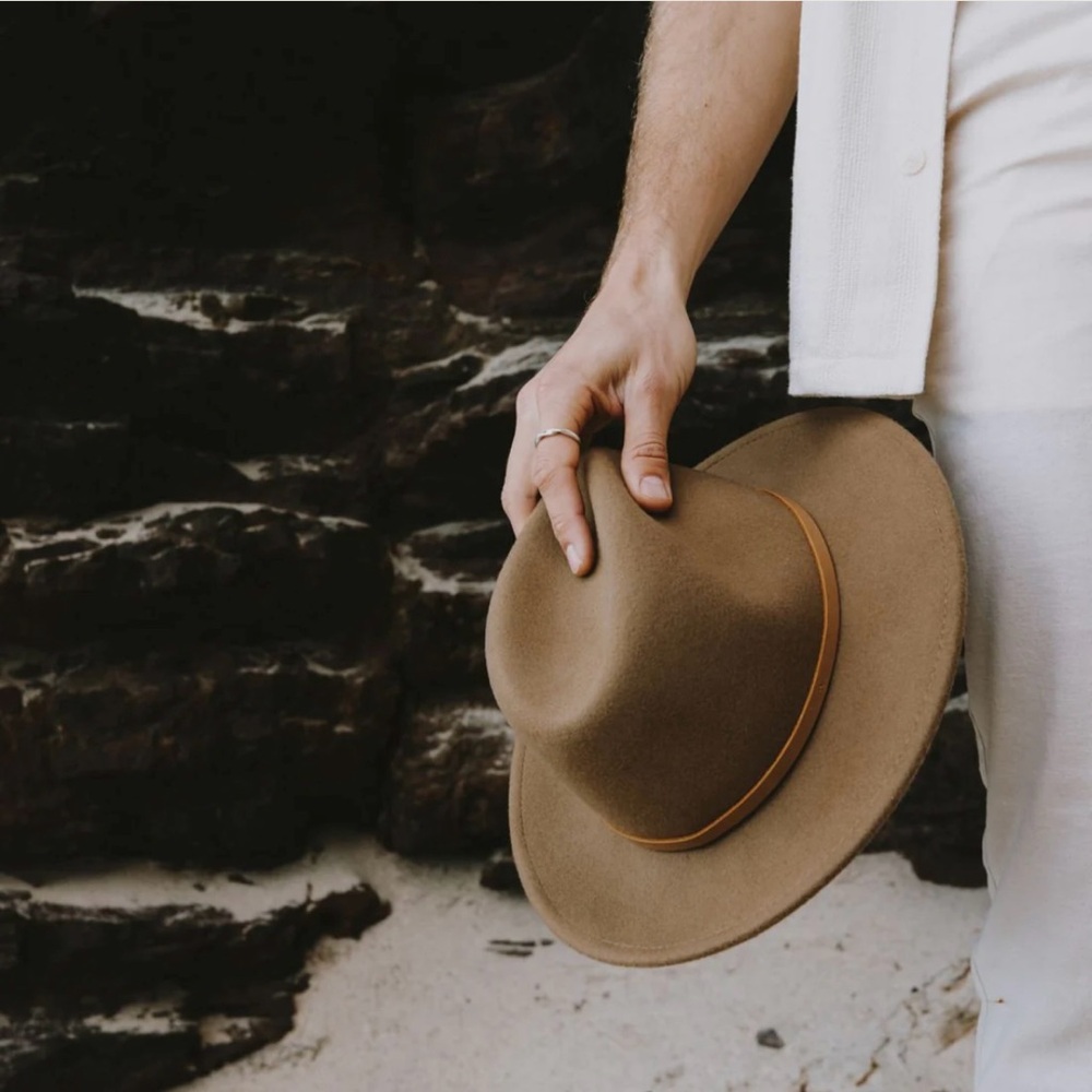 Will + Bear William Wool Hat Oak Packable Classic Unisex Fedora - Picture 5 of 13
